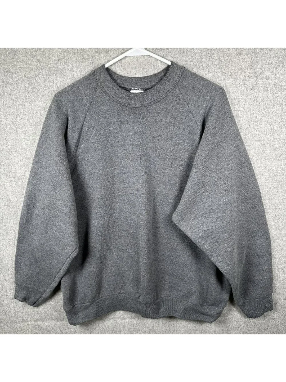 Vintage Fruit of the Loom XL Sweatshirt Gray Blank Cotton‎ Blend Pullover Crew
